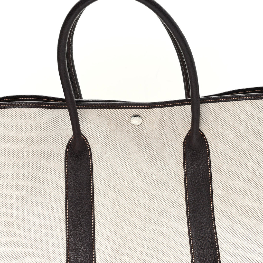 Buffle Skipper Toile Garden Party 36 MM Tote Marron Fonce