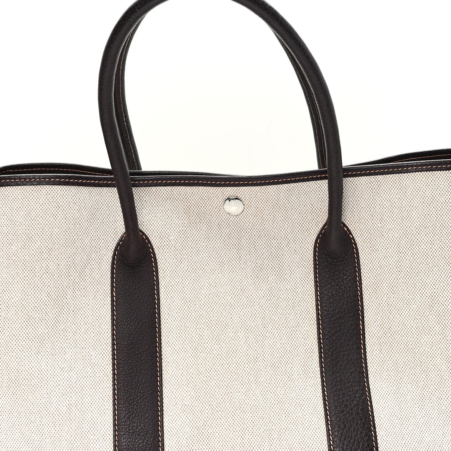 Buffle Skipper Toile Garden Party 36 MM Tote Marron Fonce