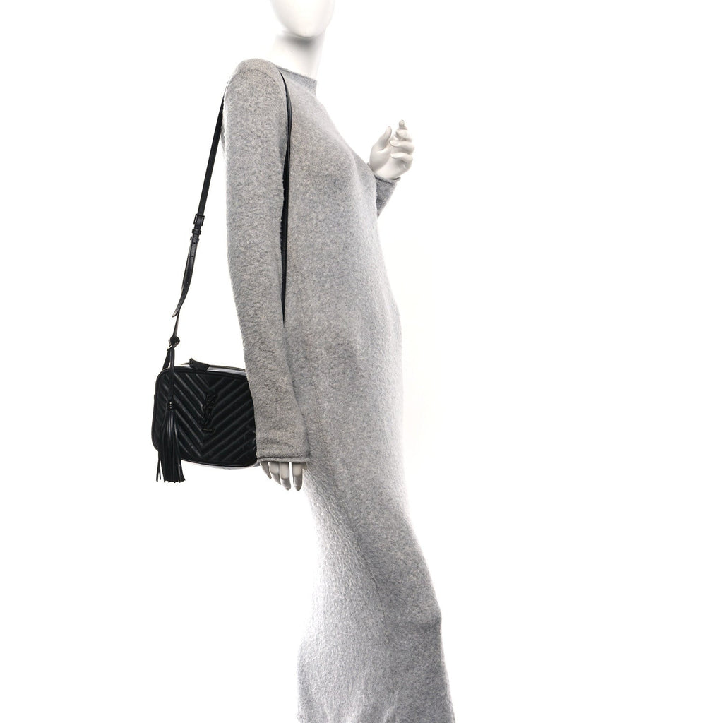 Calfskin Matelasse Monogram Monochrome Lou Camera Bag Black