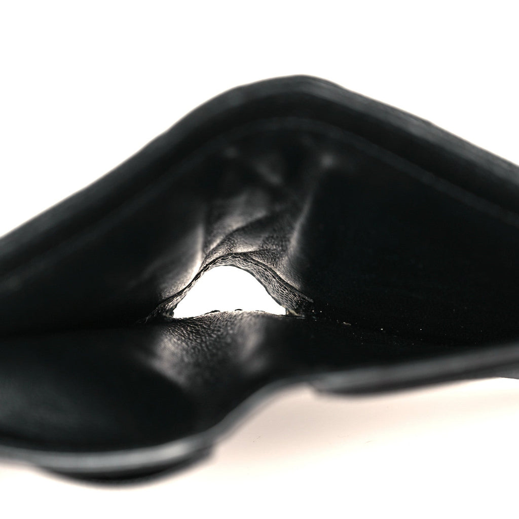 Grain De Poudre Matelasse Chevron Monogram Zipped Two-Part Wallet Black
