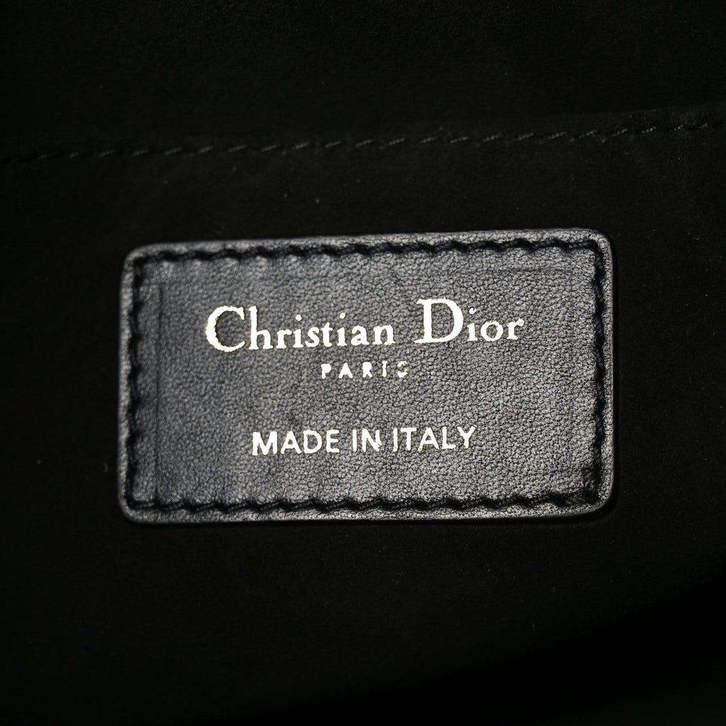 Lambskin Cannage Medium Dior Vibe Hobo Bag Black