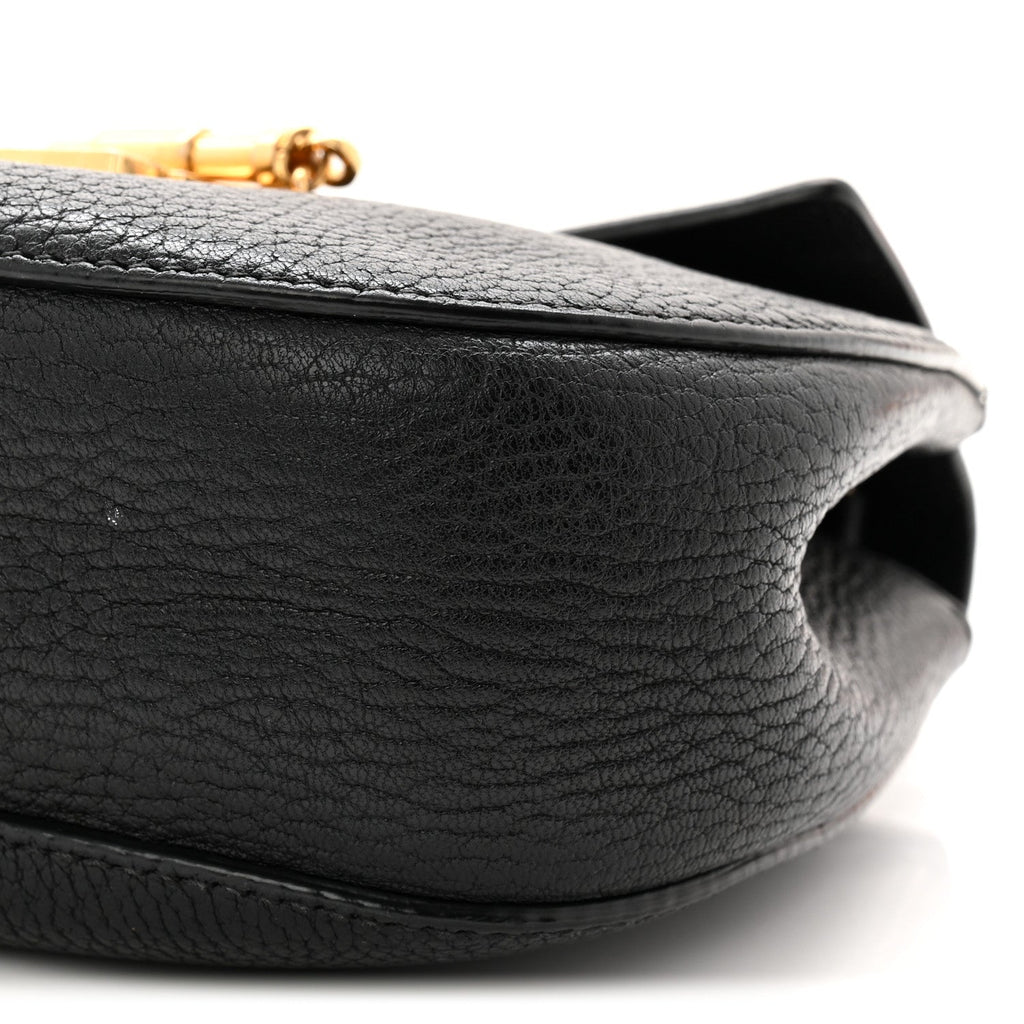 Grained Lambskin Mini Drew Shoulder Bag Black