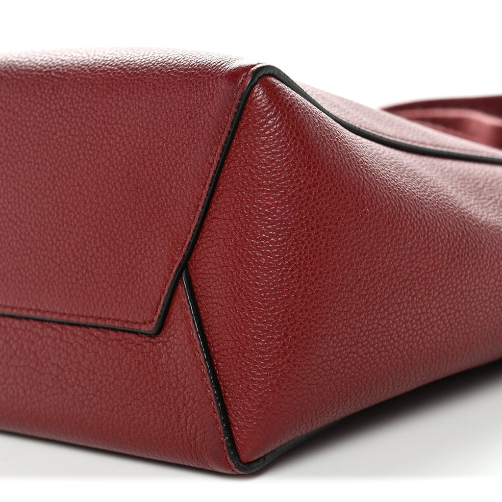 Soft Grained Calfskin Small Sangle Bucket Bag Burgundy
