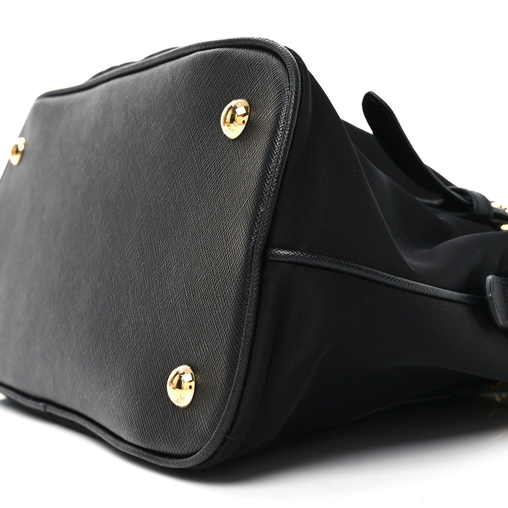 Tessuto Nylon Saffiano Small Tote Black