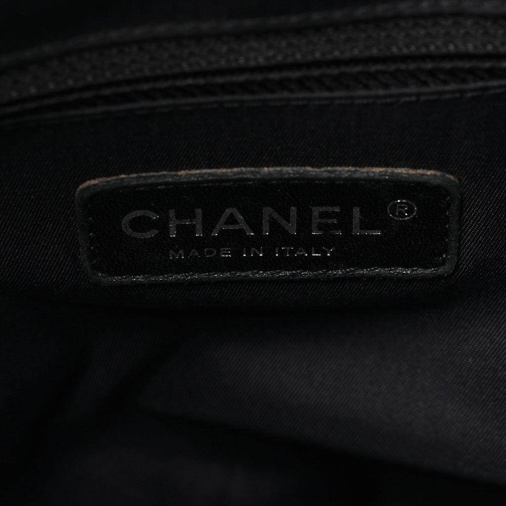 Coated Canvas Quilted Large Paris Biarritz Tote Black