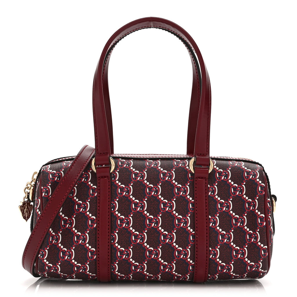 GG Shadow Monogram Ophidia Top Handle Bowler Bag  Rosso Ancora Red