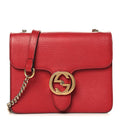 Dollar Calfskin Small Interlocking G Shoulder Bag Red