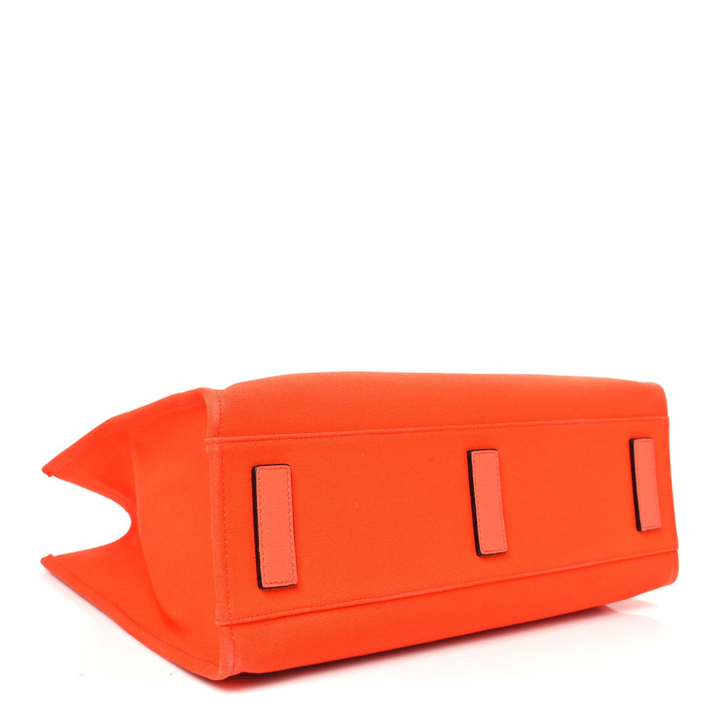 Canvas Calfskin La Medusa Tote Bag Orange