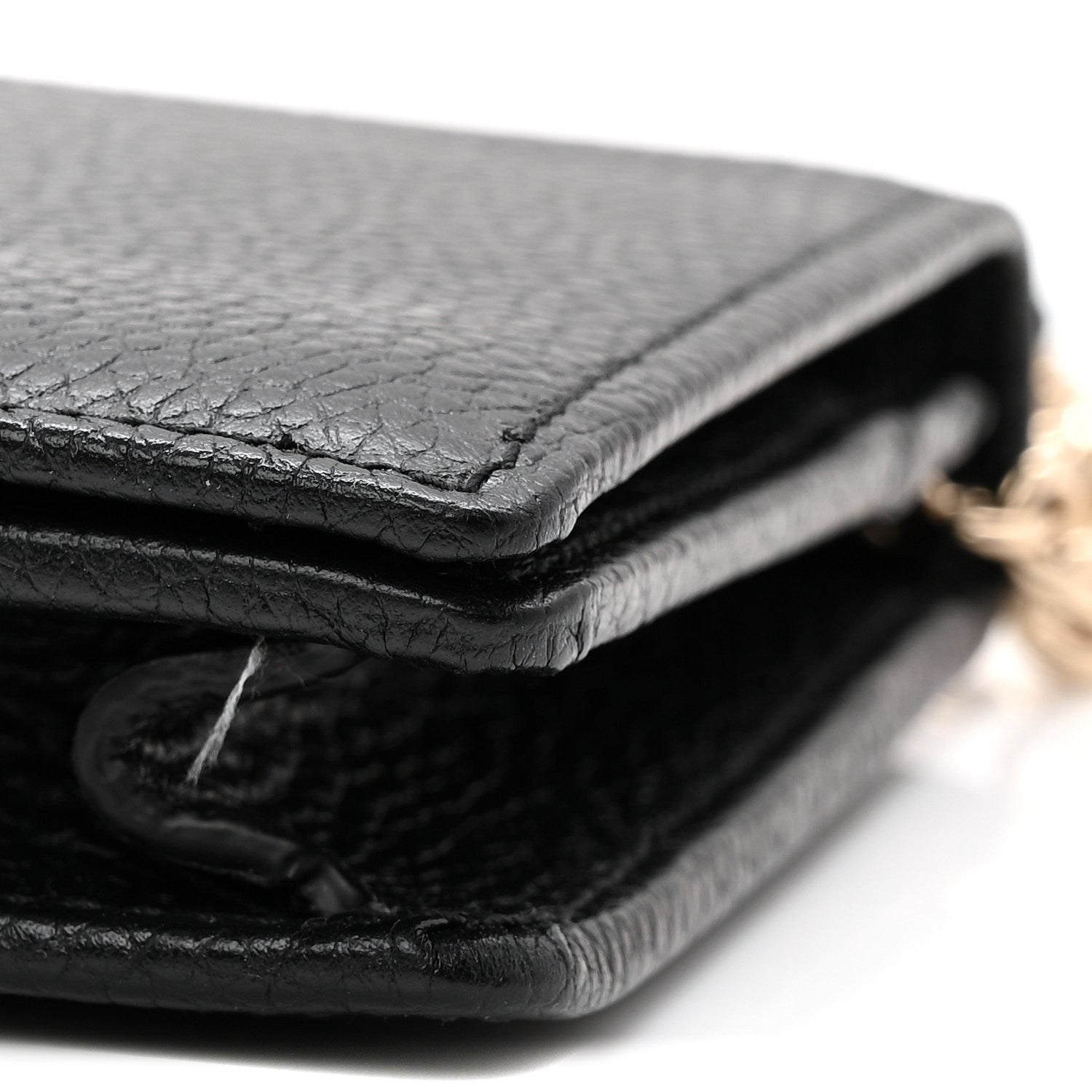 Pebbled Calfskin Soho Wallet On Chain Black