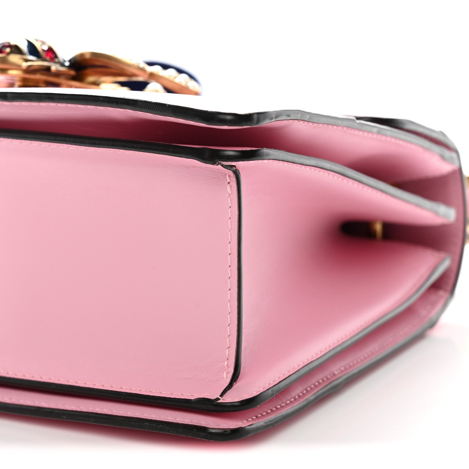 Calfskin Sylvie Web Small Queen Margaret Top Handle Bag Sugar Pink
