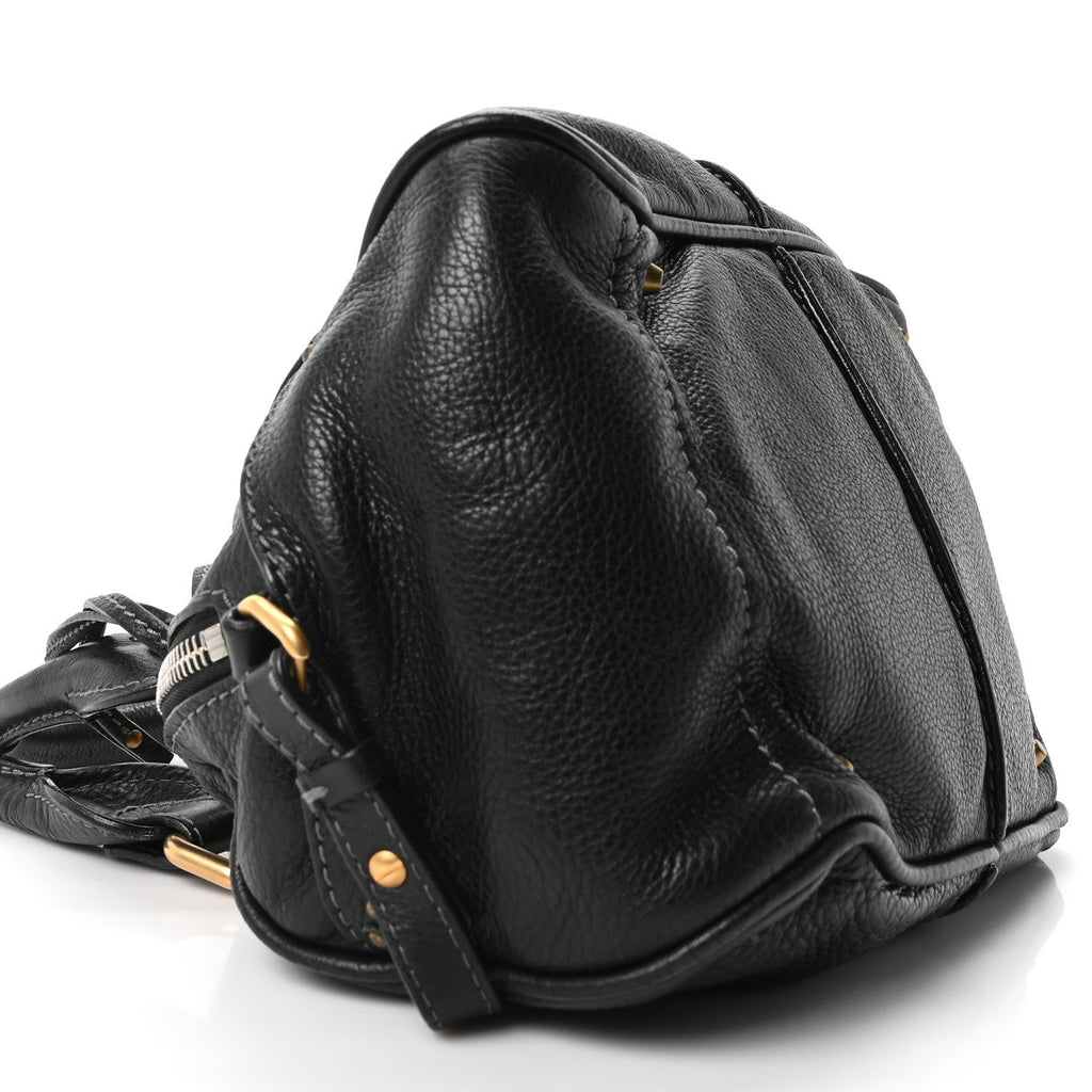 Calfskin Small Paddington Satchel Black
