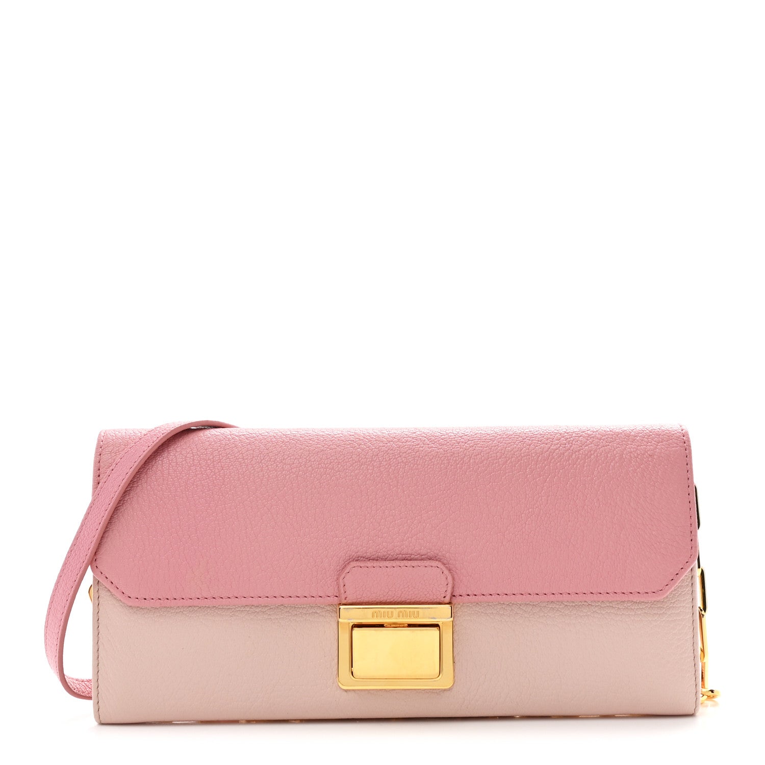 Goatskin Madras Bicolor Wallet On Chain Rosa Gemma