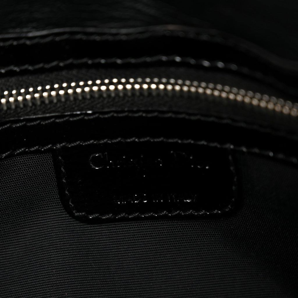 Patent Lambskin Cannage Rendezvous Flap Black