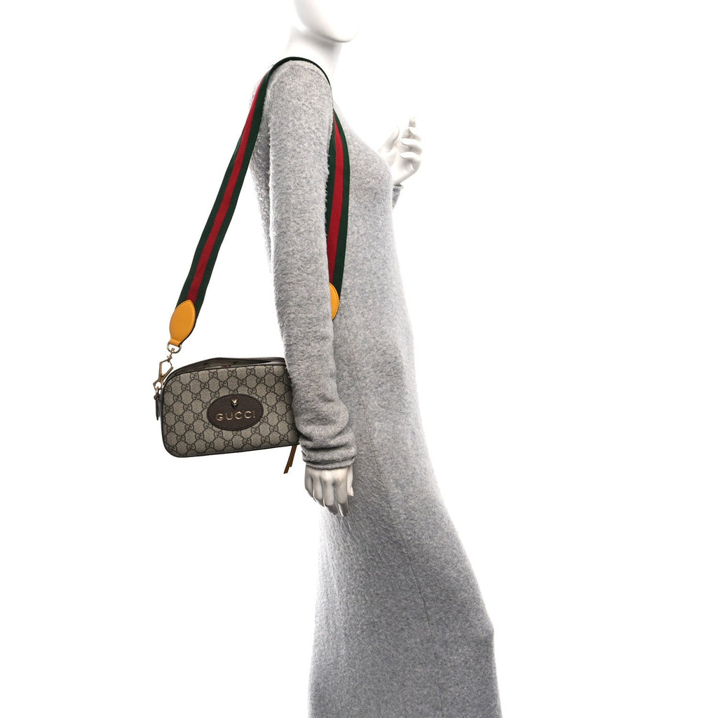GG Supreme Monogram Web Neo Vintage Shoulder Bag Beige New Acero Crop