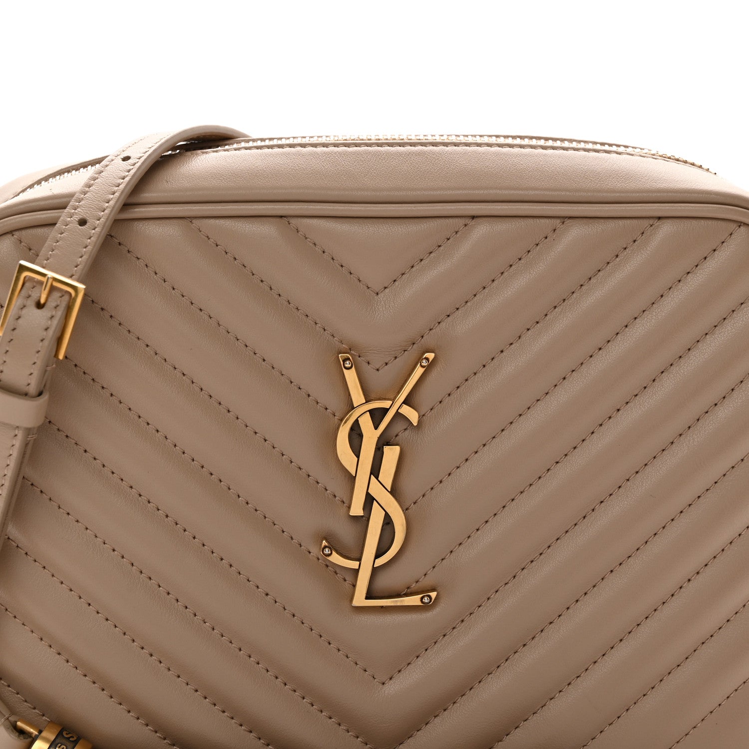 Calfskin Matelasse Monogram Lou Camera Bag Dark Latte