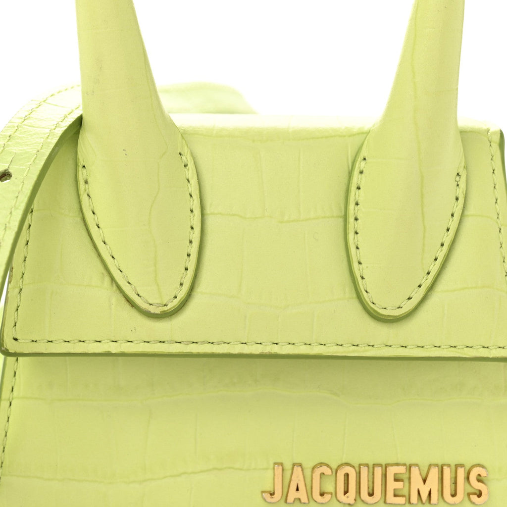 Calfskin Crocodile Embossed Le Chiquito Light Green