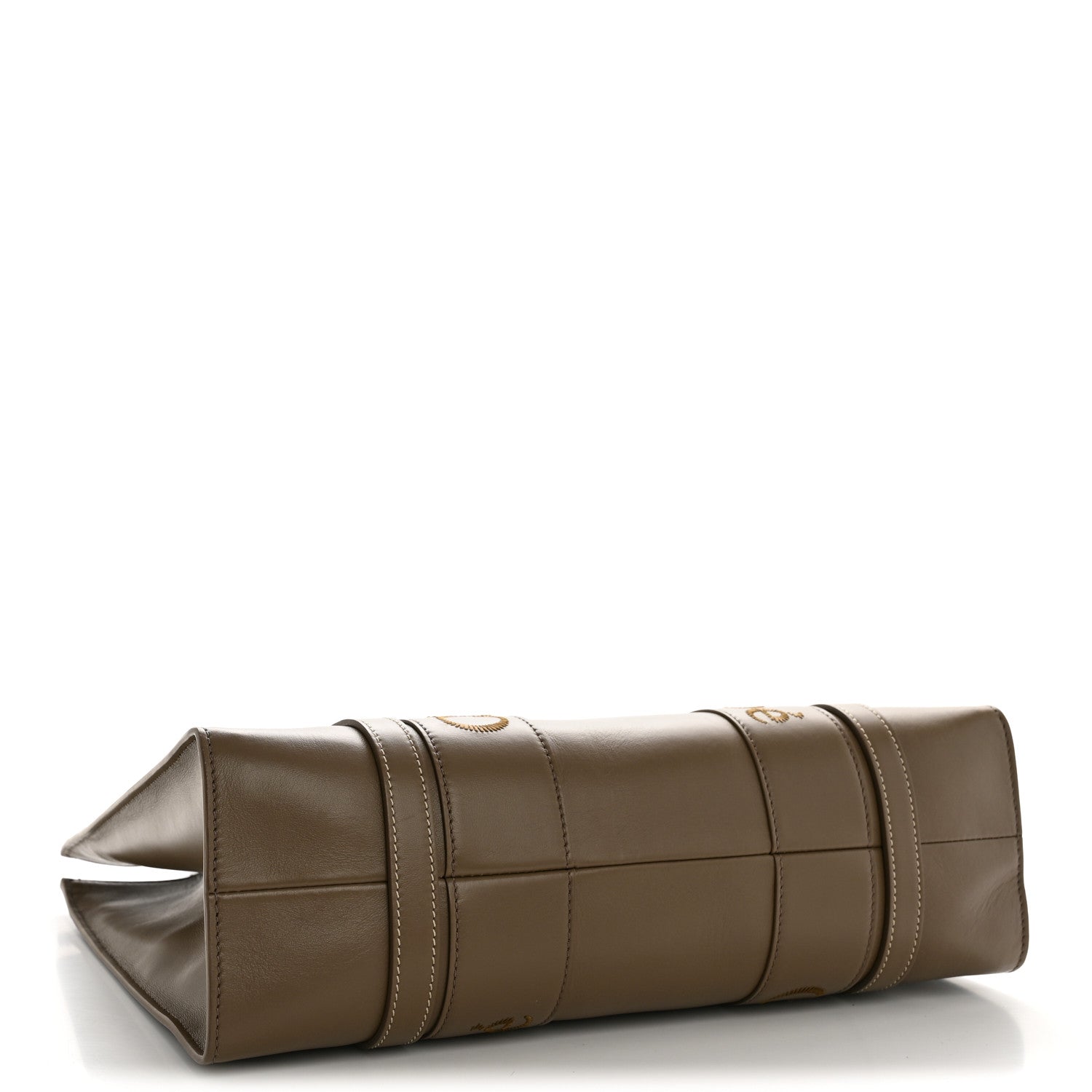 Calfskin Medium Woody Tote Army Green