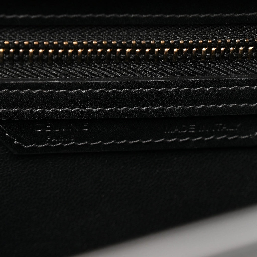 Baby Grained Calfskin Nubuck Micro Tri-Color Luggage White