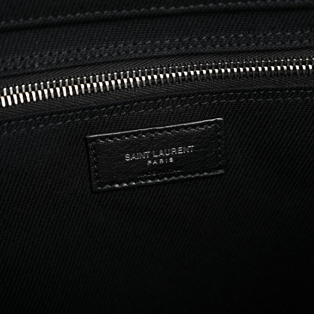 Linen Calfskin Rive Gauche Tote Black