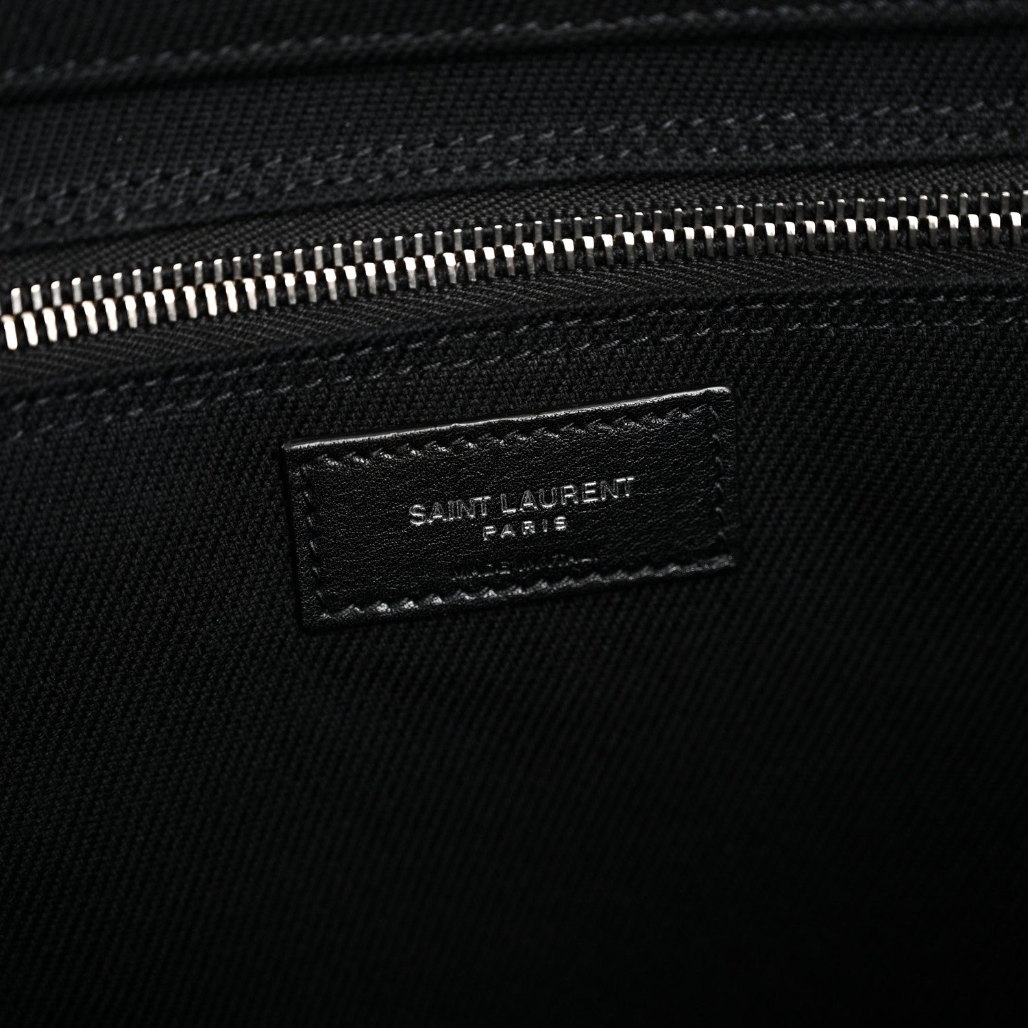 Linen Calfskin Rive Gauche Tote Black