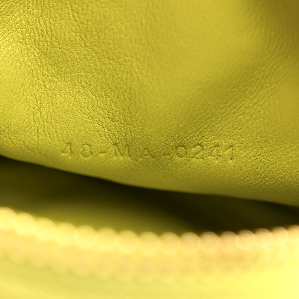 Lambskin Mini Cannage Round Caro Crossbody Pouch Lime