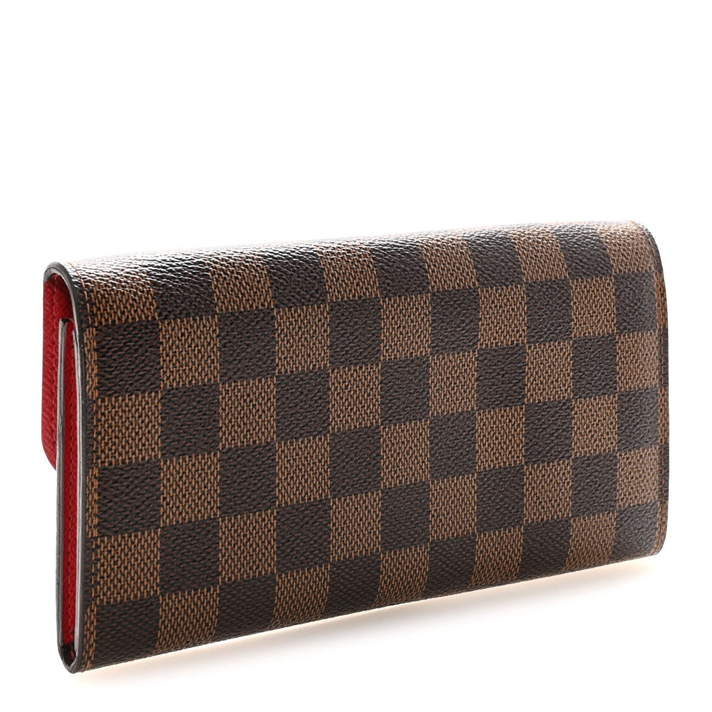 Damier Ebene Emilie Wallet Red