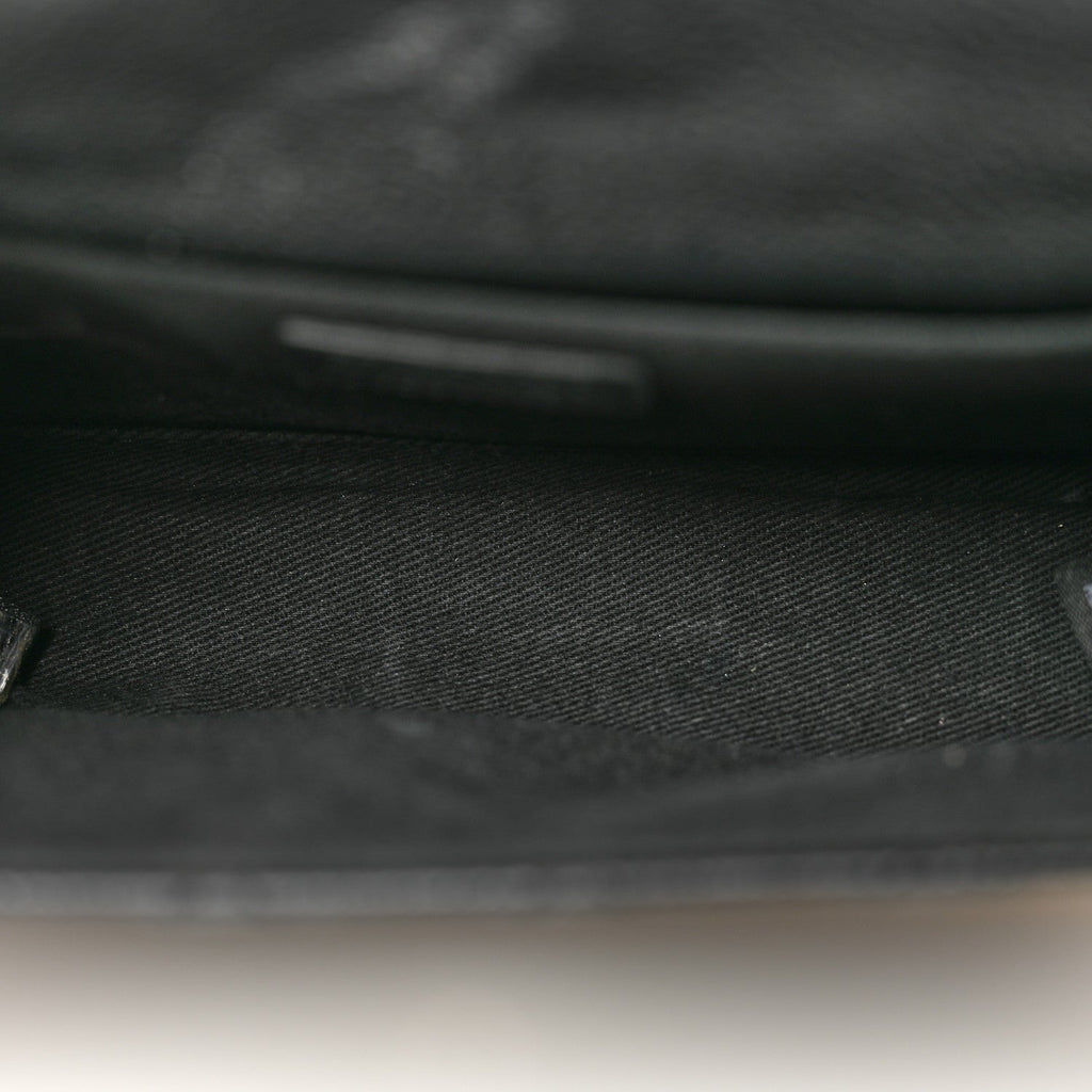 Grained Calfskin Quilted 2.55 Reissue Flap Belt Bag Clutch Black