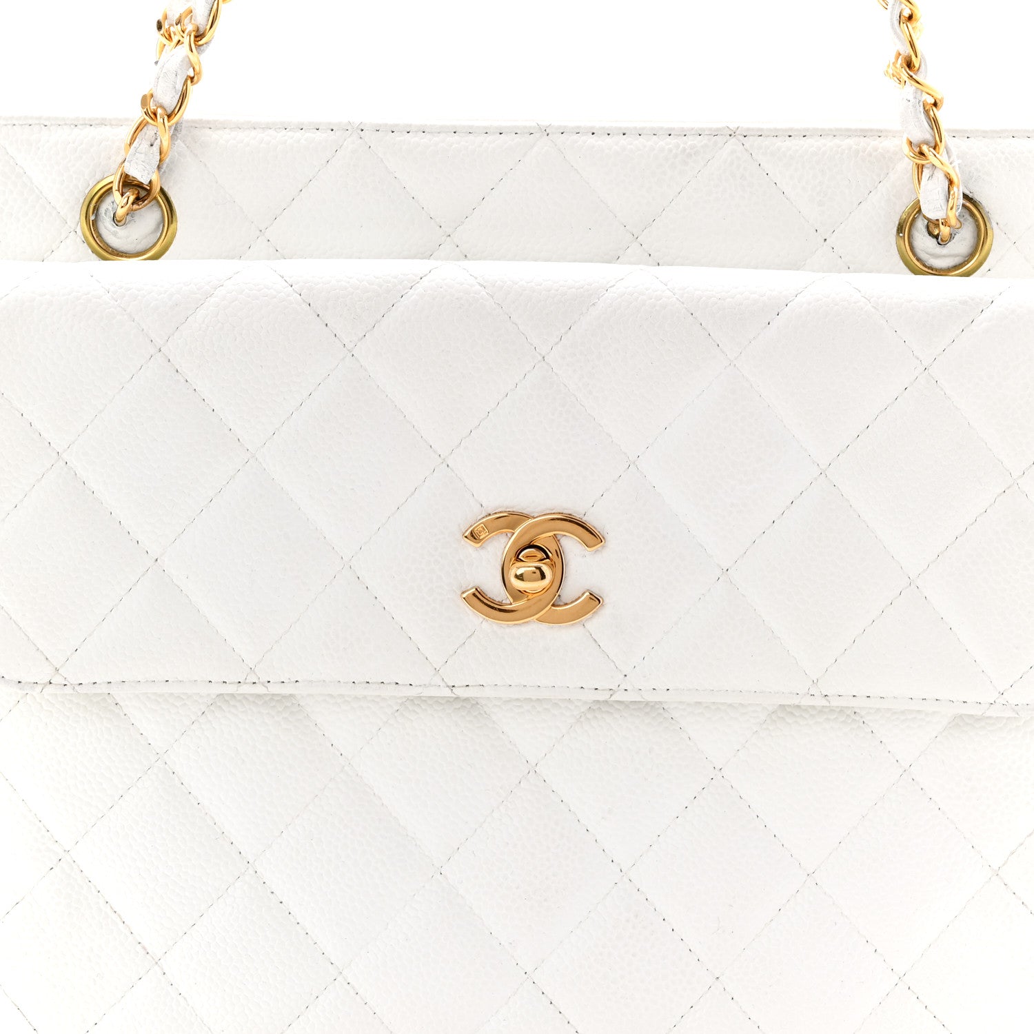 Caviar CC Shoulder Bag White