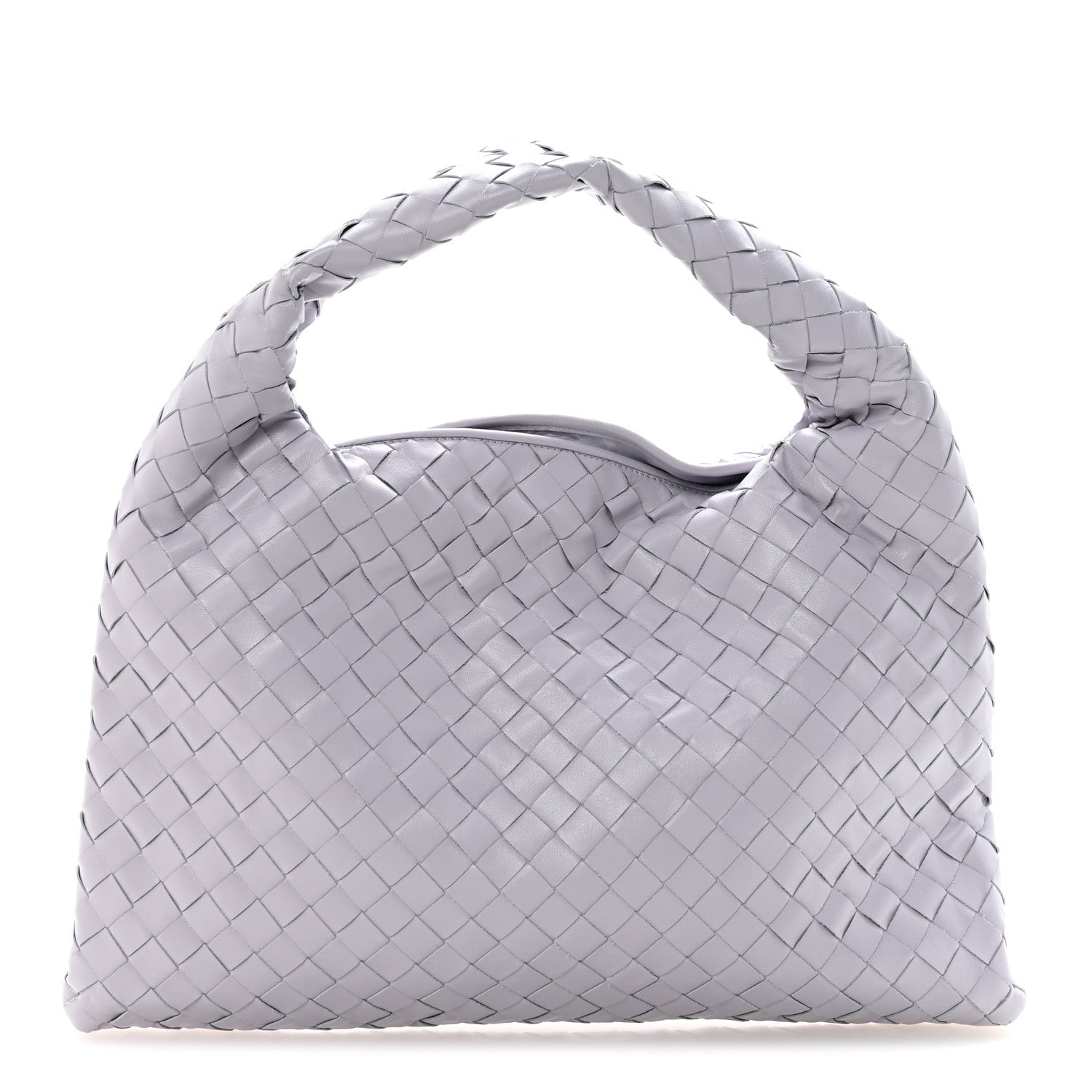 Calfskin Intrecciato Small Hop Oyster Lilac
