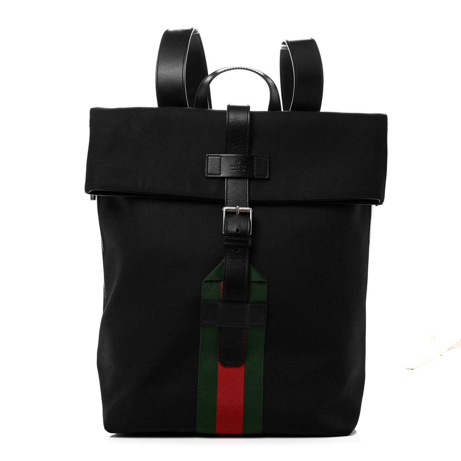 Techno Canvas Web Single Buckle Backpack Black