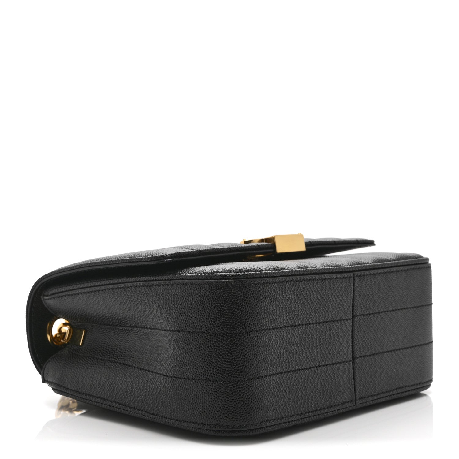 Grain De Poudre Matelasse Monogram Medium Vicky Chain Bag Black