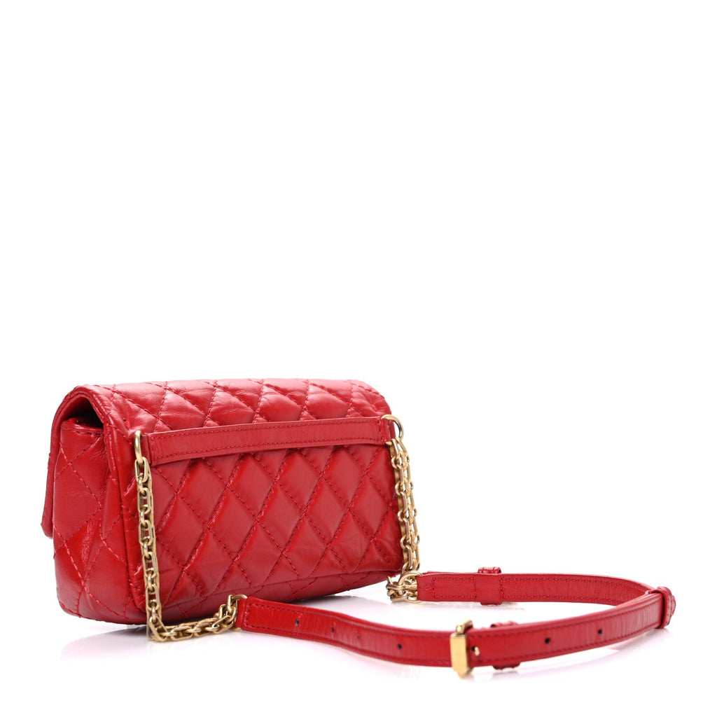 Aged Calfskin Quilted 2.55 Reissue Flap Belt Bag Red