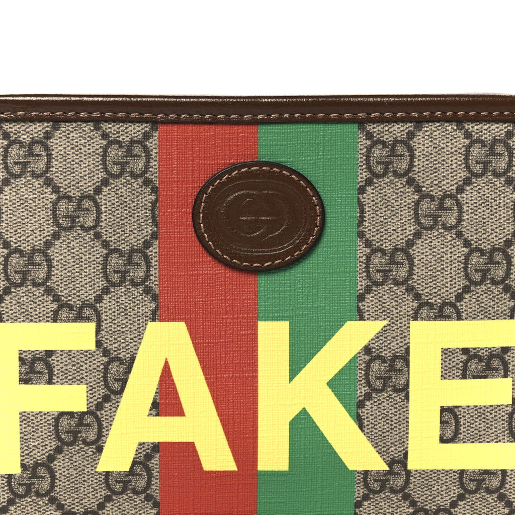 GG Supreme Monogram Azalea Calfskin Fake/Not Retro Interlocking G Cosmetic Case Beige Ebony Brown Sugar