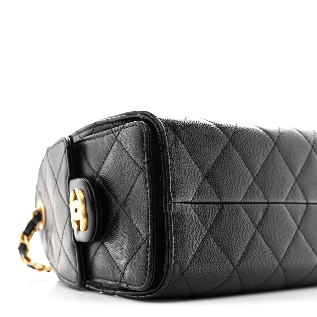 Caviar Quilted Mini Chanel 25 Handbag Black