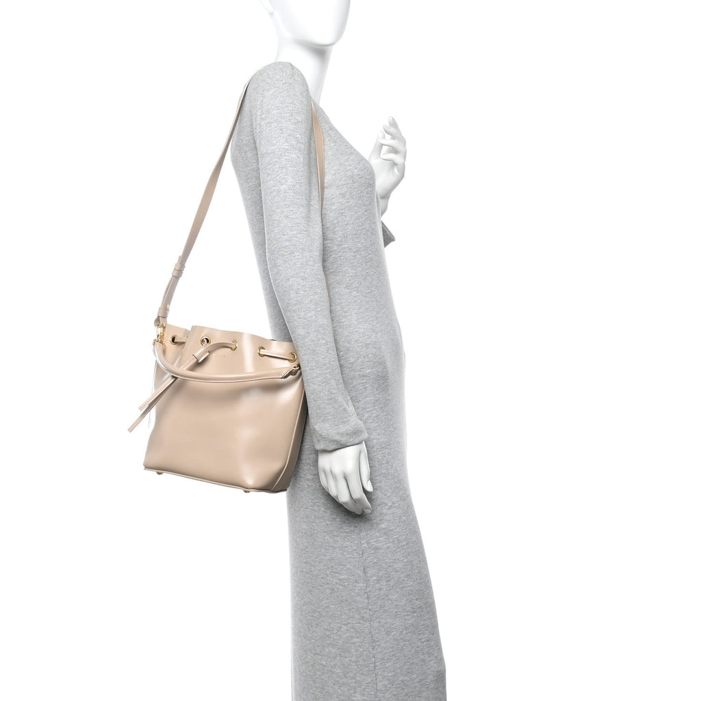 Calfskin Medium Emmanuelle Bucket Bag Nude Powder