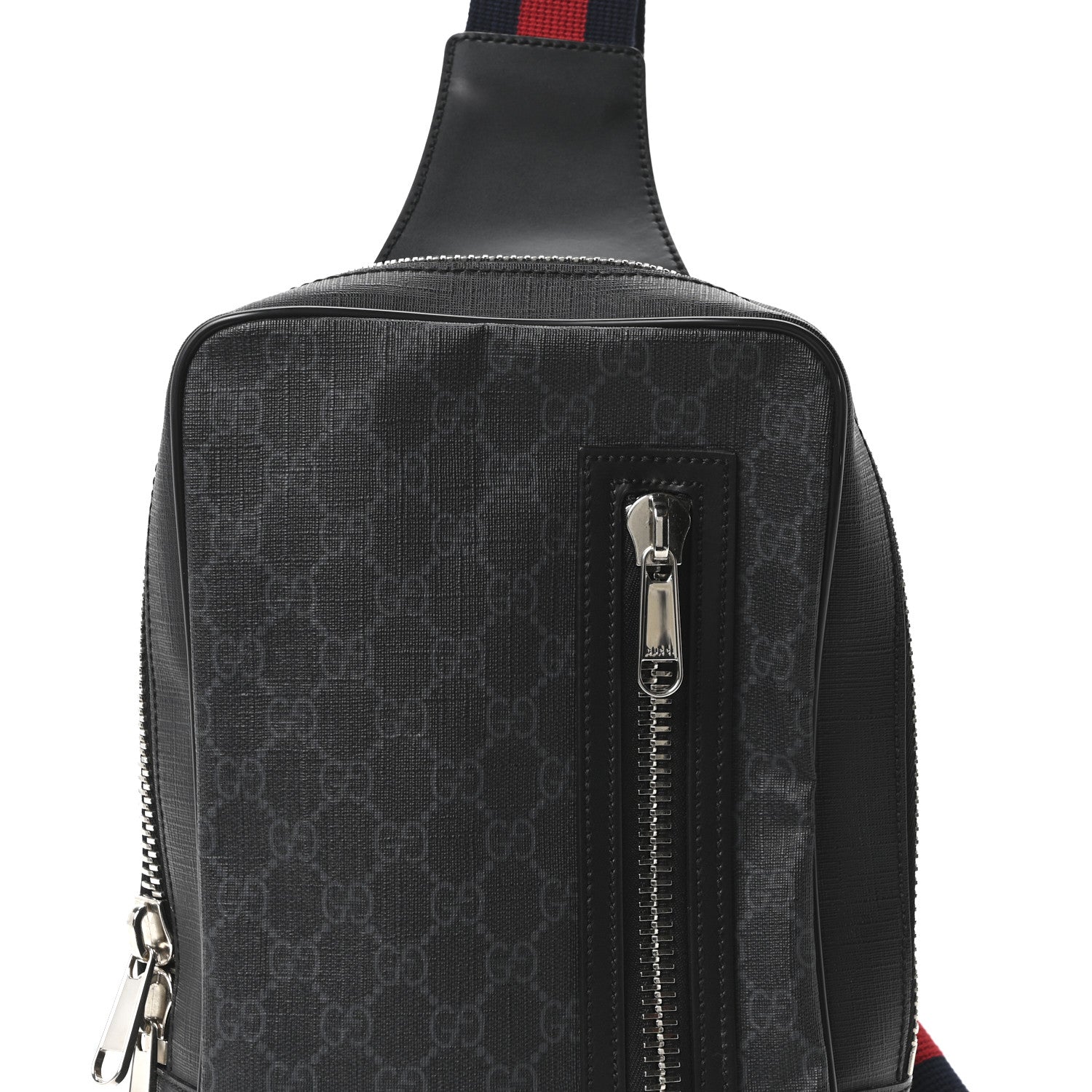GG Supreme Monogram Web Belt Bag Black Grey