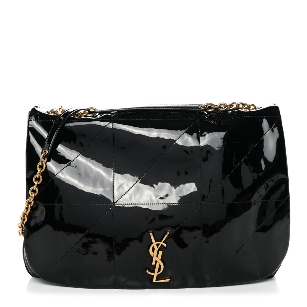 Patent Matelasse Monogram Large Jamie 4.3 Black