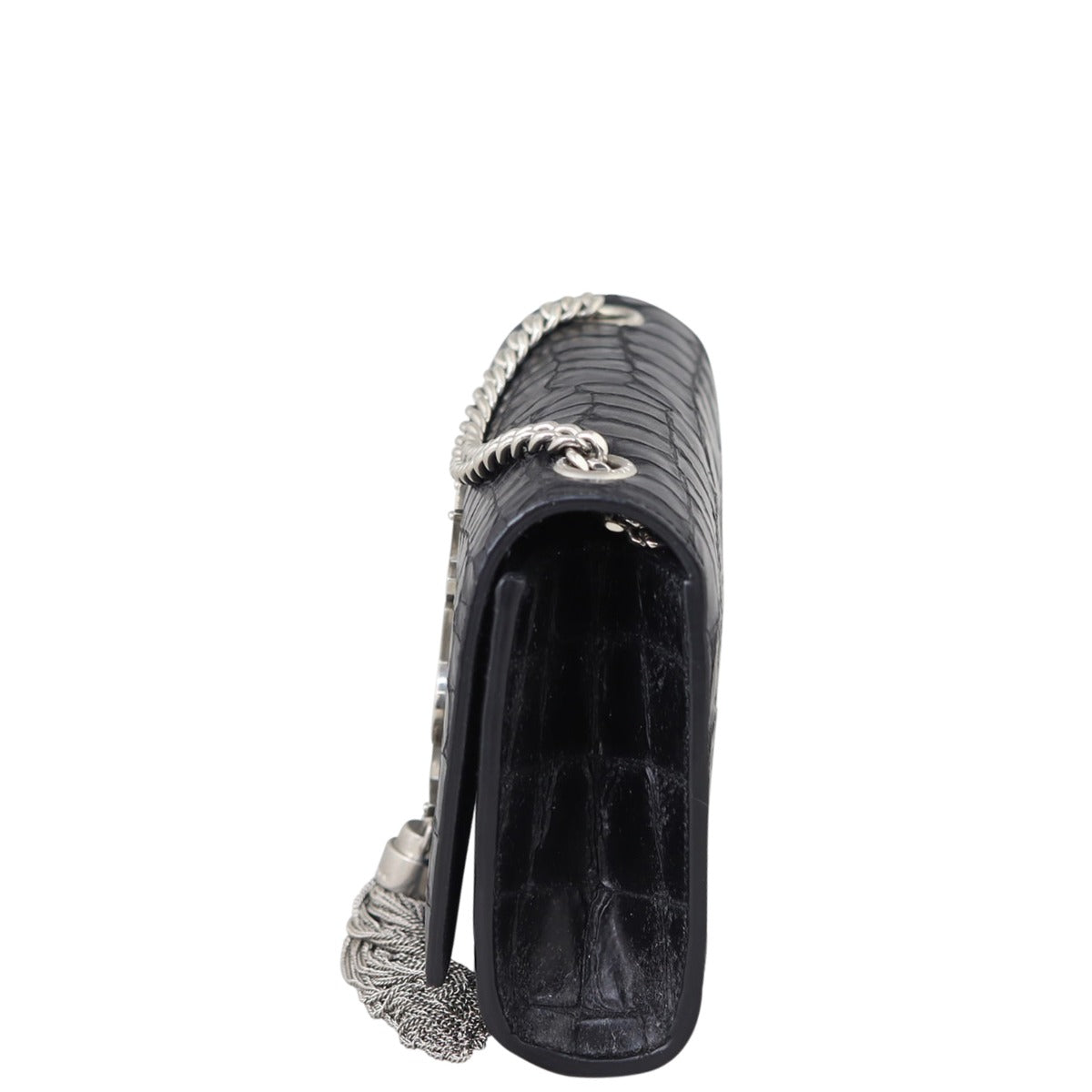 Saint Laurent Kate Tassel Chain Bag Small Croc-Embossed