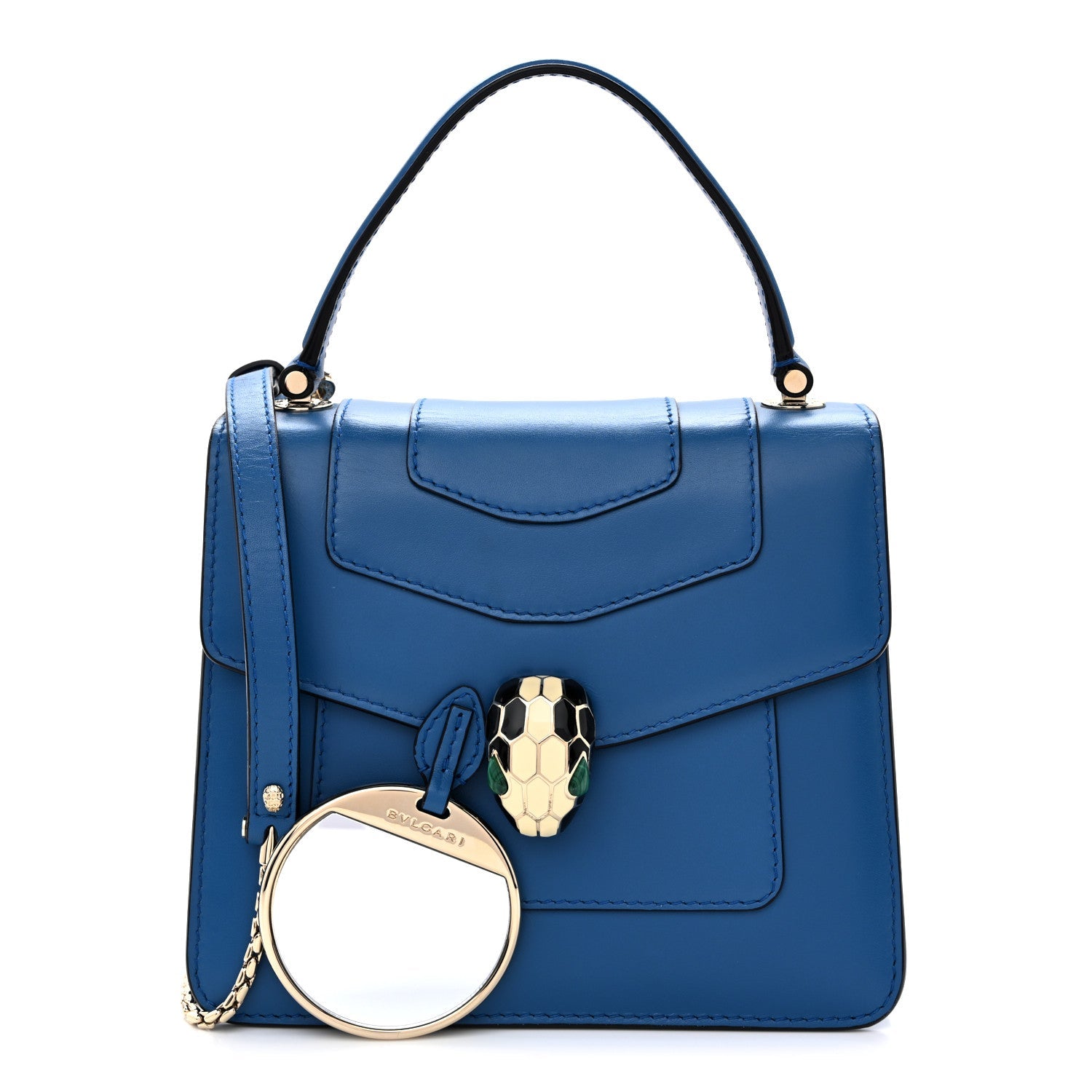 Calfskin Serpenti Forever Top Handle Blue