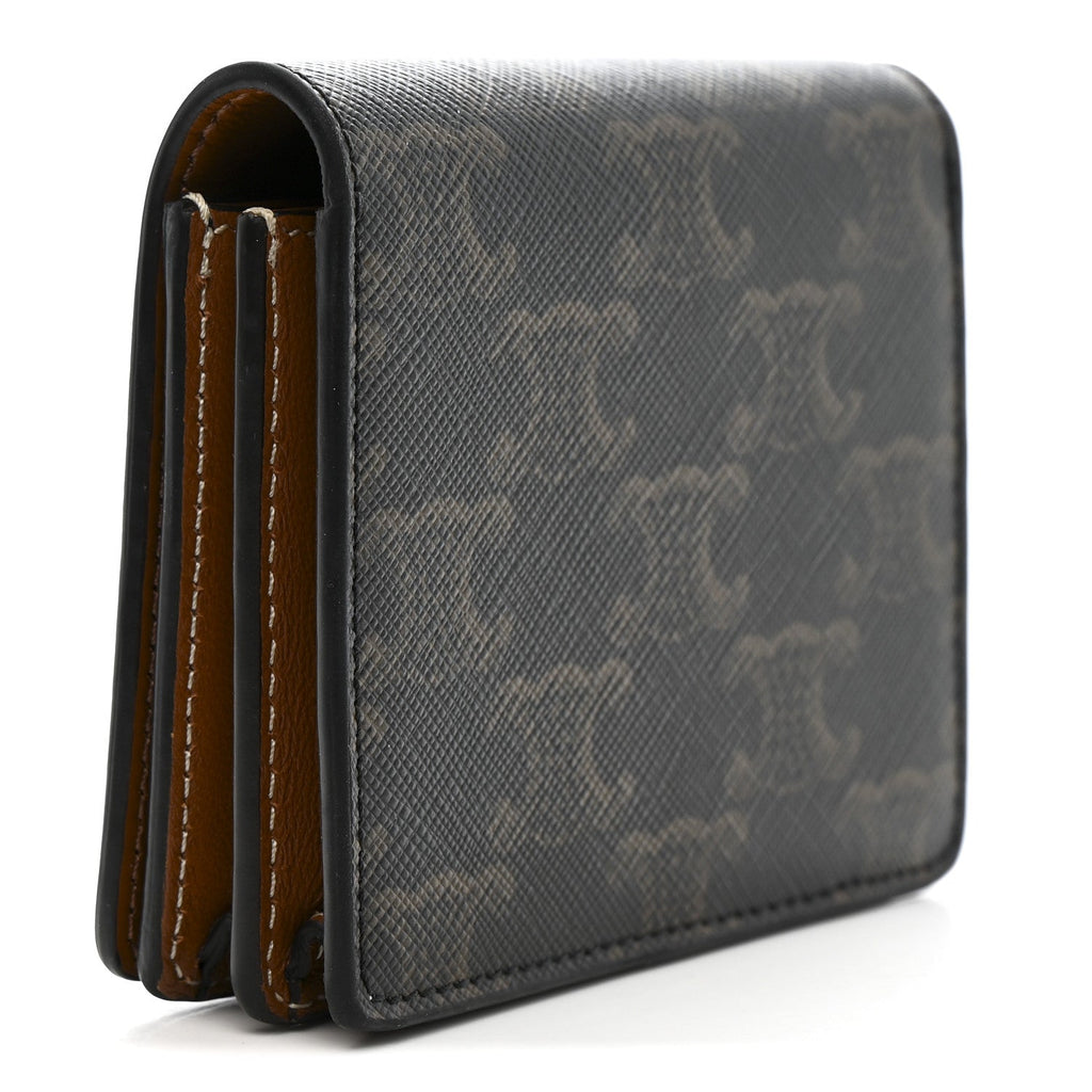 Canvas Triomphe Compact Wallet Tan