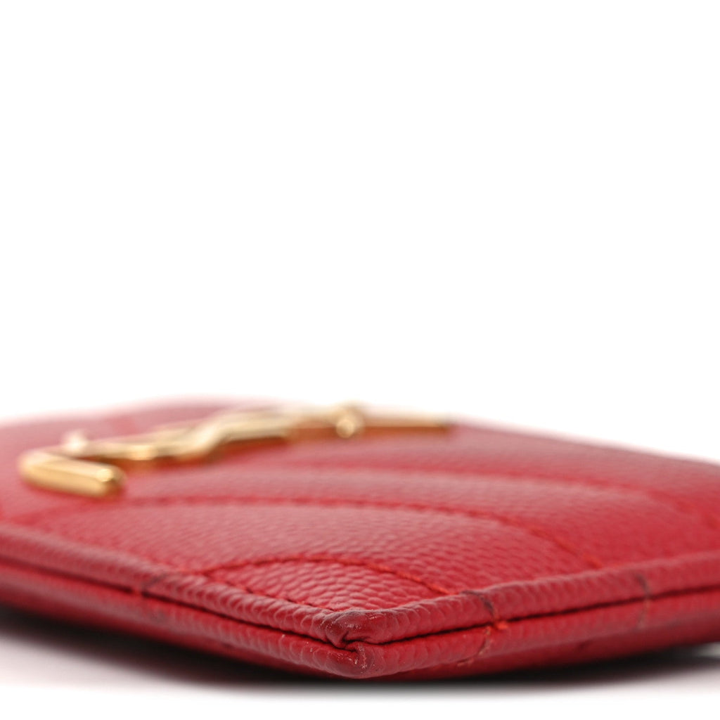 Grain De Poudre Matelasse Chevron Monogram Credit  Case New Red