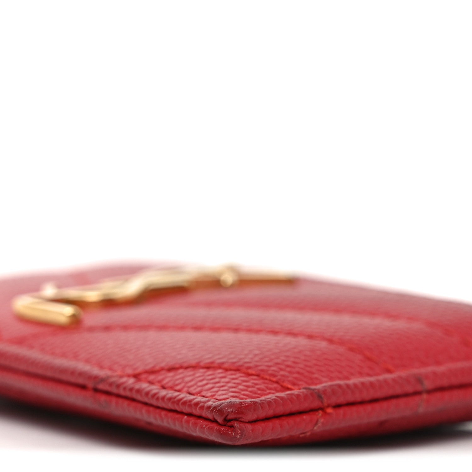 Grain De Poudre Matelasse Chevron Monogram Credit  Case New Red