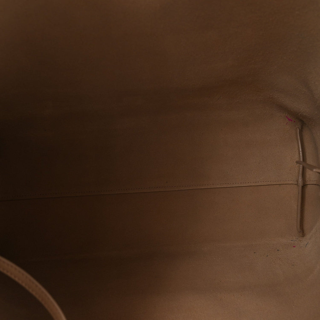 Calfskin Large Shopping Tote Dark Beige
