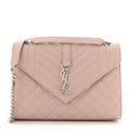 Grain De Poudre Textured Mixed Matelasse Medium Triquilt Monogram Satchel Marble Pink