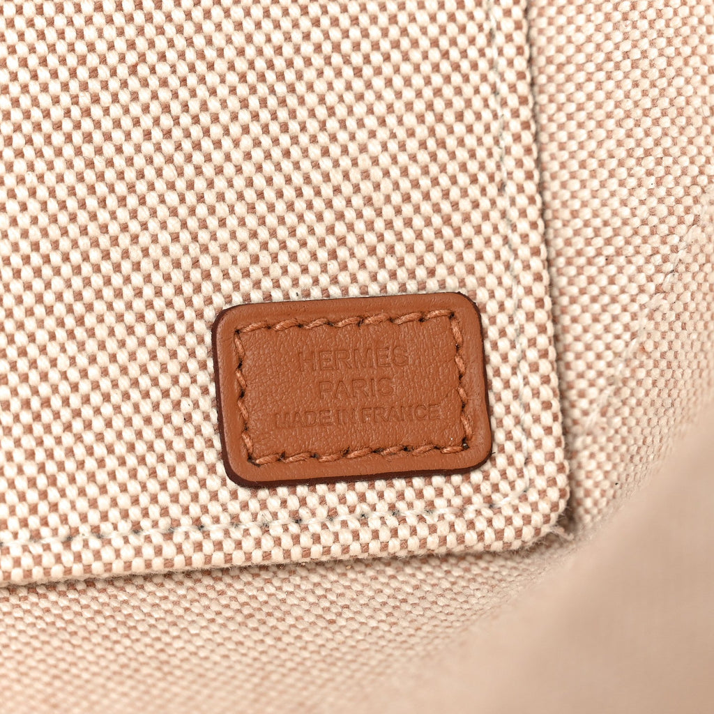 H Plume Canvas Swift Printed Fantaisie d'Etriers Steeple 28 Bag Fauve Ecru Beige Gold