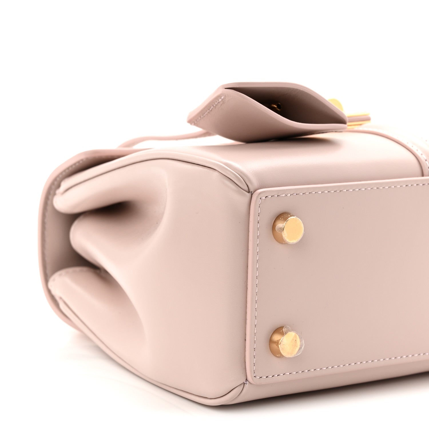Satinated Calfskin Mini 16 Top Handle Bag Bleached Pink
