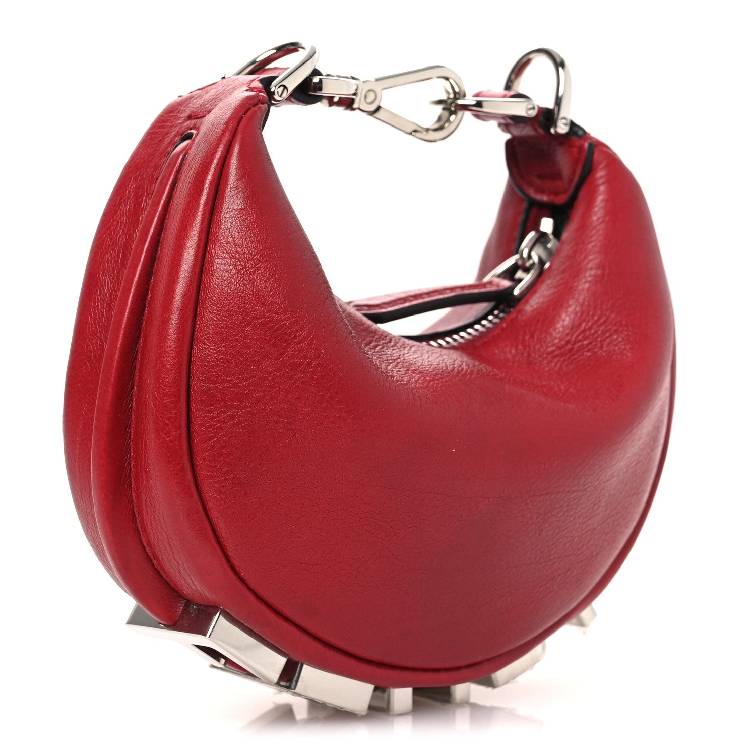 Vitello Grace New Matte Nano Fendigraphy Hobo Charm Scarlet Sage