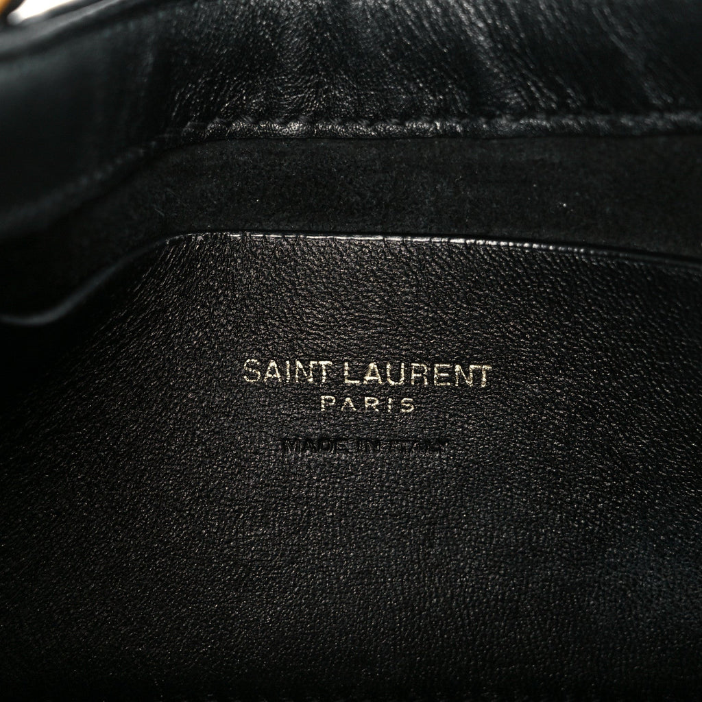 Patent Calfskin Le 5 A 7 Mini Hobo Black