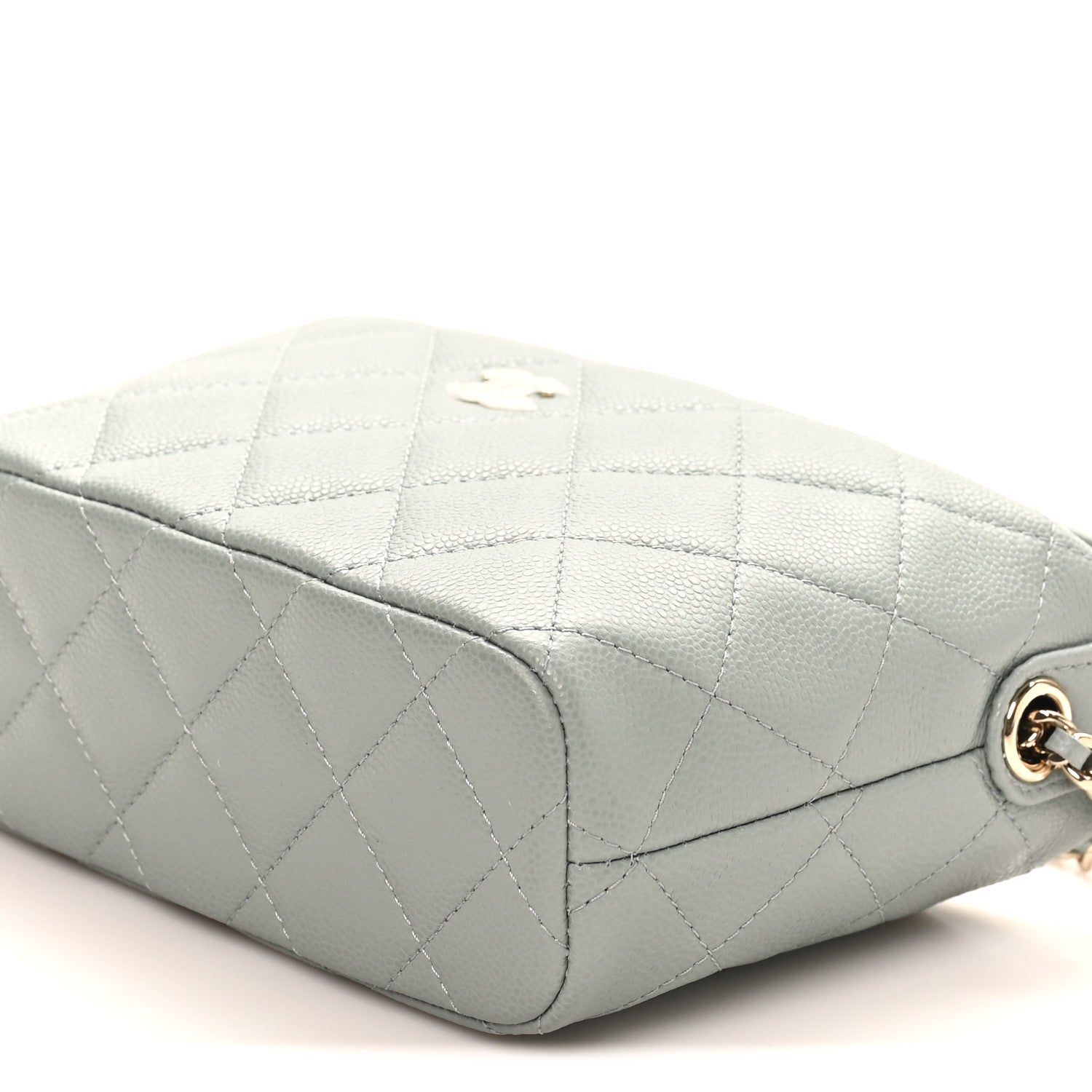 Caviar Quilted Hobo Clutch With Chain Light Green