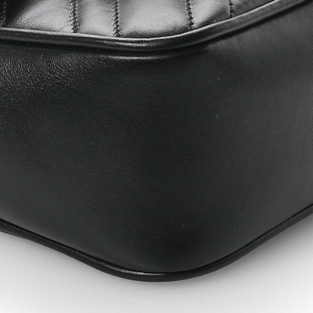 Calfskin Matelasse Monochrome GG Marmont Chain Mini Belt Bag Black